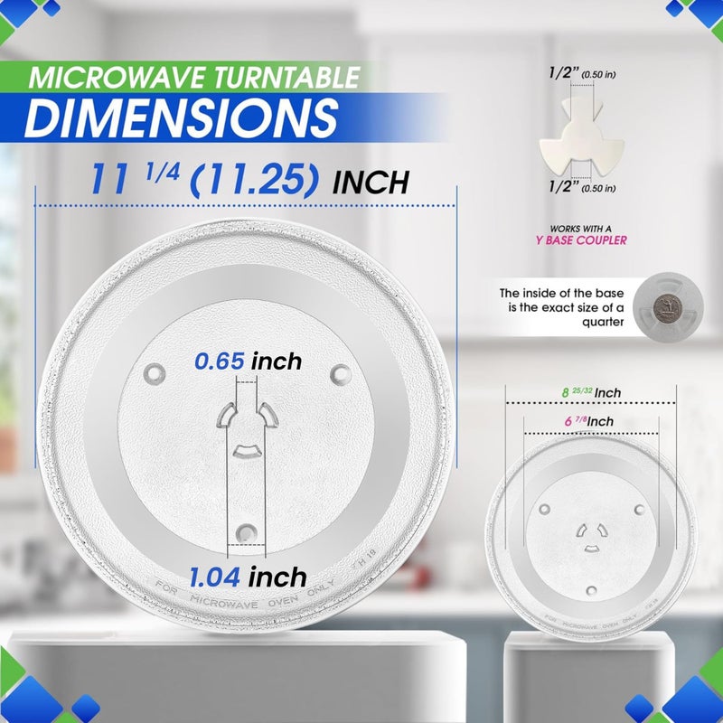 Bagean Microwave Plate Replacement 11.25â€ for GE WB49X10097 Samsung DE74-20102B Replacement Microwave Glass Plate - Rotating Microwave Glass Turntable - Spinning Oven Dish Tray For Better Reheating - Image 3